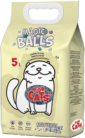 Наполнитель для туалета For Cats Magic Balls комкующийся натуральный / TUZ907 (5л)