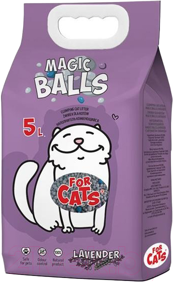 Наполнитель для туалета For Cats Magic Balls комкующийся с ароматом лаванды / TUZ909 (5л)