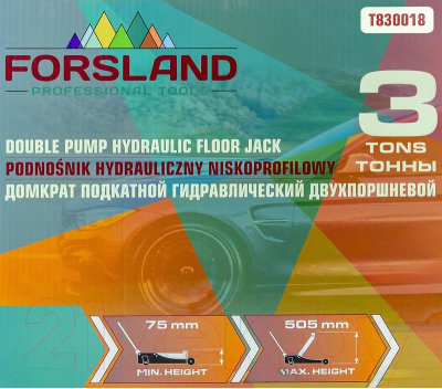 Подкатной домкрат Forsland T830018