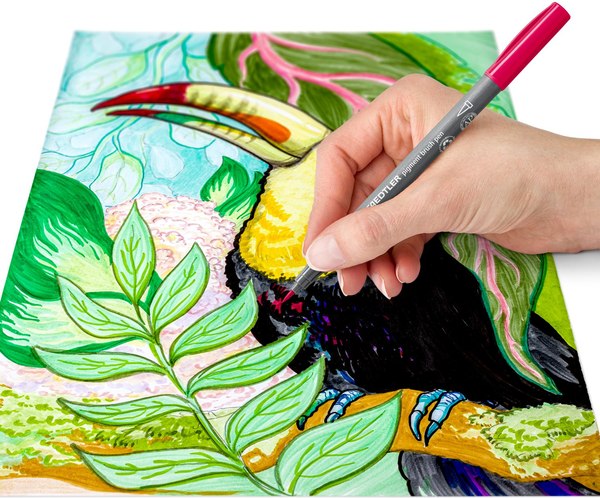 Набор капиллярных ручек Staedtler Pigment Brush. Greens&Turquoises / 371 C6-3 (6цв)