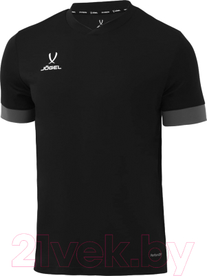 Футболка игровая футбольная Jogel Division PerFormDRY Union Jersey (XL, черный/темно-серый/белый)