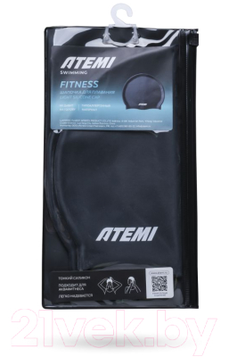Шапочка для плавания Atemi light silicone cap Deep / FLSC1BK (черный)