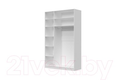 Шкаф Bravo Мебель Вива ШР-3 без зеркала (белый/платина)