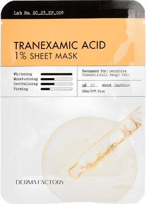 Маска для лица тканевая Derma Factory Tranexamic acid 1% выравнивающая (23мл) - 