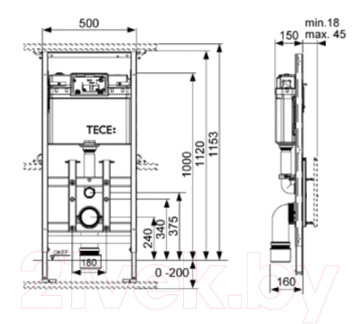 Инсталляция для унитаза TECE Lux 9600100