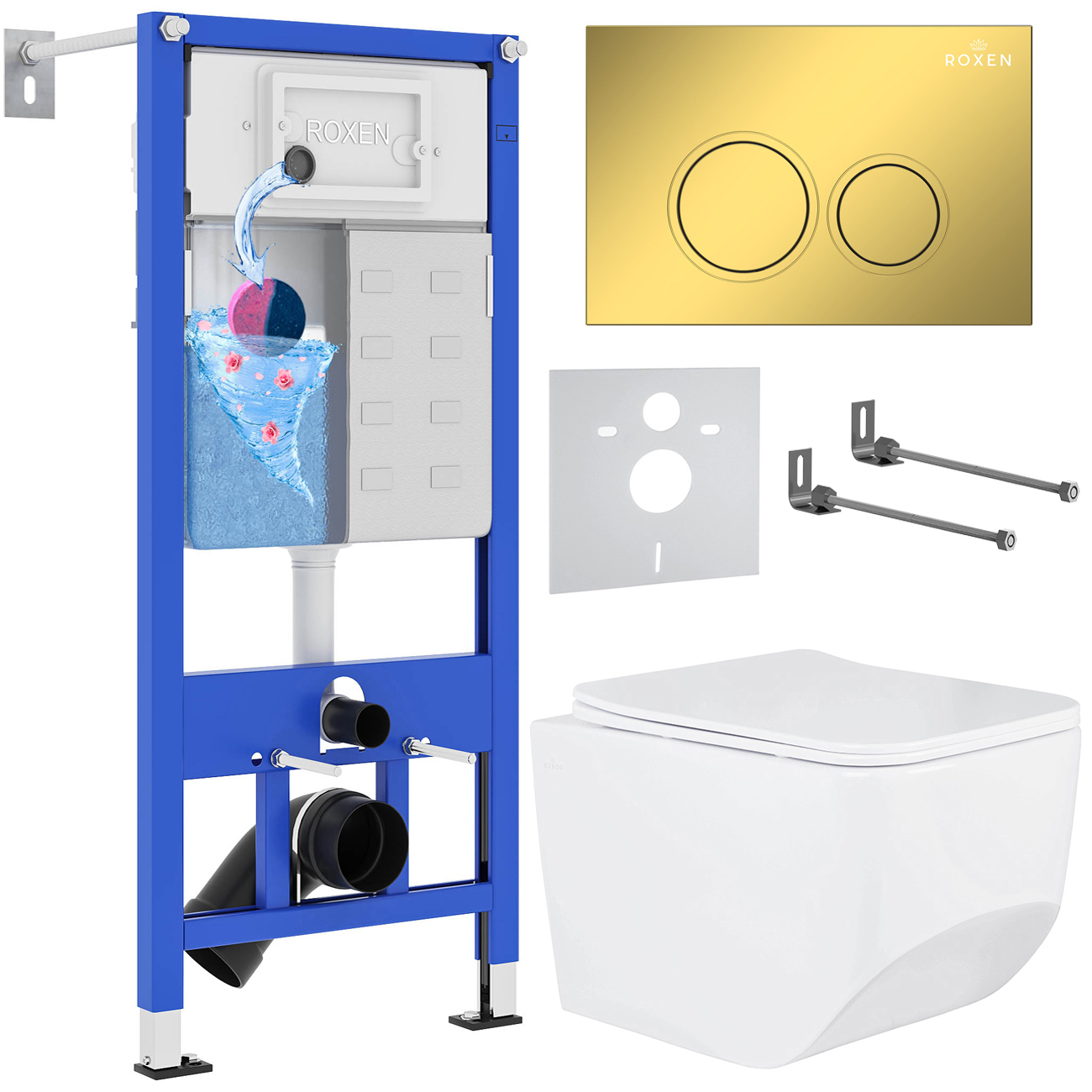Инсталляция с унитазом подвесным Roxen StounFix Dual Fresh 968023