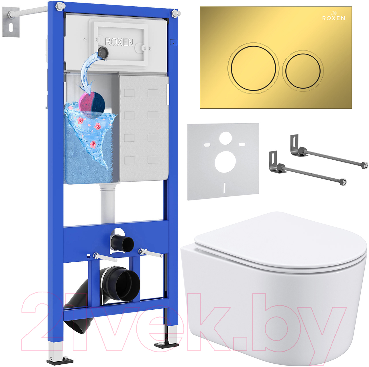 Инсталляция с унитазом подвесным Roxen StounFix Dual Fresh 968026