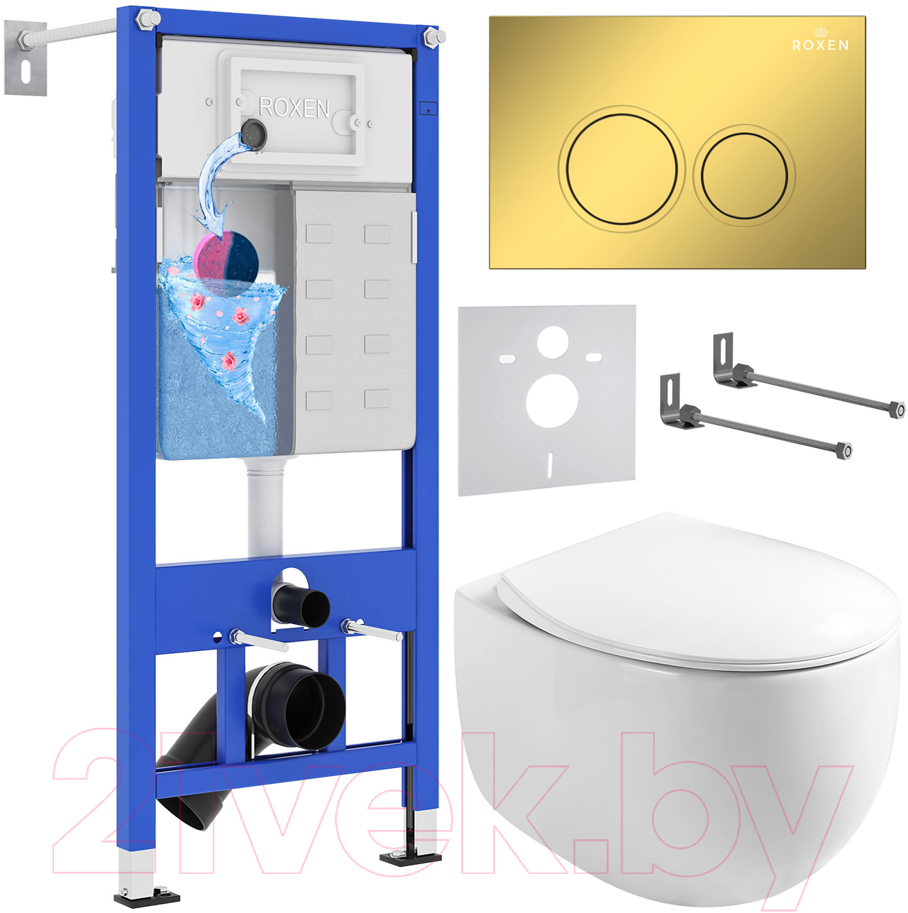 Инсталляция с унитазом подвесным Roxen StounFix Dual Fresh 968031