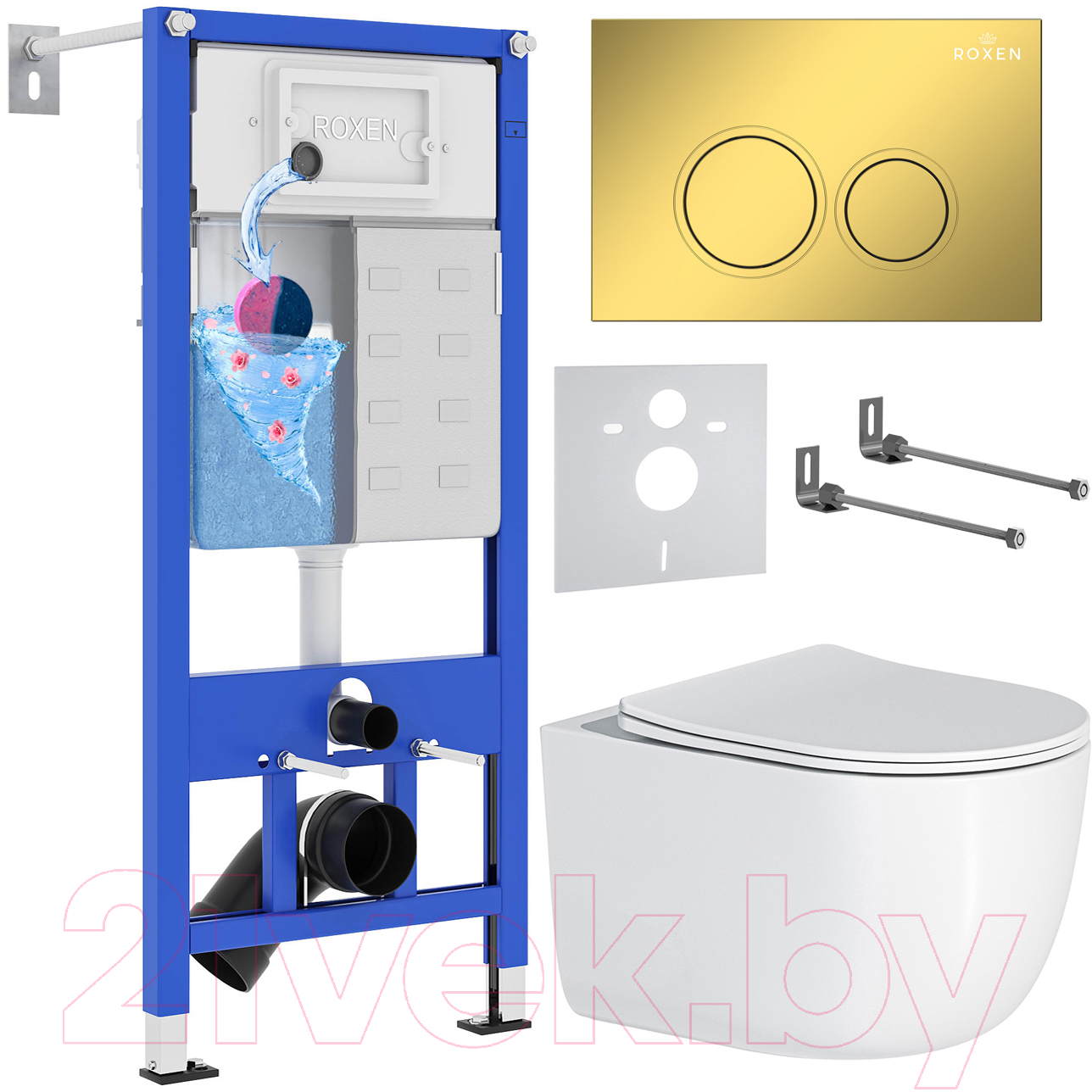Инсталляция с унитазом подвесным Roxen StounFix Dual Fresh 968046