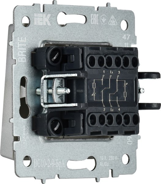 Выключатель IEK Brite BR-V20-2-10-K47 (алюминий)