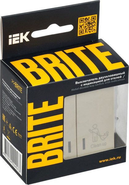 Выключатель IEK Brite BR-V20-2-10-K10 (бежевый)