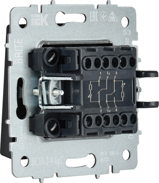 Выключатель IEK Brite BR-V20-2-10-K53 (графит)