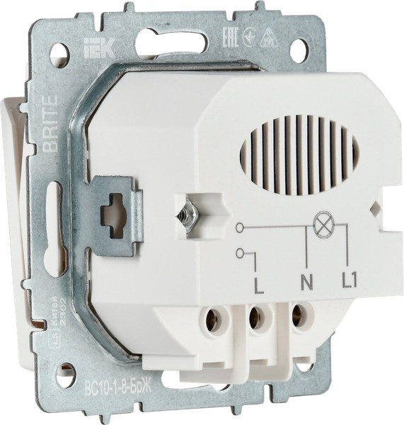 Изображение товара Выключатель IEK Brite BR-V11-0-10-K36 (жемчуг)