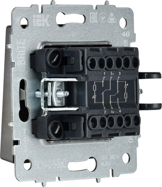 Выключатель IEK Brite BR-V20-2-10-K46 (сталь)