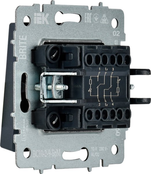 Выключатель IEK Brite BR-V20-2-10-K35 (маренго)
