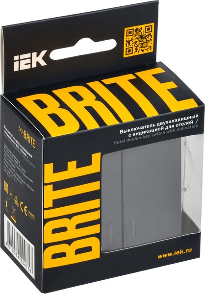 Выключатель IEK Brite BR-V20-2-10-K35 (маренго)