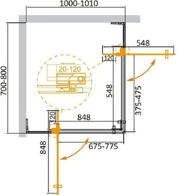 Душевой уголок Cezares SLIDER-AH-2-70/80-100/110-BR-BORO