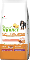 Сухой корм для собак Trainer No Gluten Для средних и крупных пород с лососем (12кг) - 