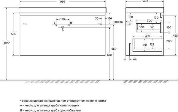 Тумба под умывальник Cezares GIUBILEO-N-100-1C-SO-FS-P