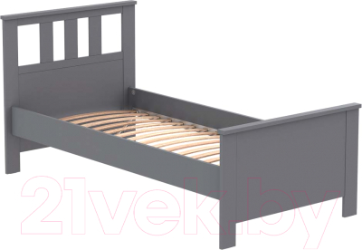 Односпальная кровать Mio Tesoro Сага 90x200 2.08.04.050.4 (серый)