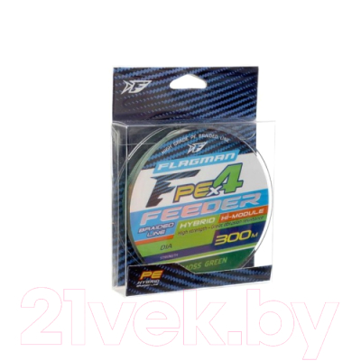 Леска плетеная Flagman Fishing PE Hybrid F4 Feeder 300м Moss Green 0.16мм 9.1кг / 29300-016 