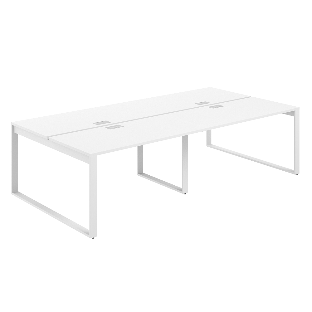 Комплект письменных столов Norden 320x143.8x75 / AG.146.WH.L.72.WH (белый/серебристый/белый)