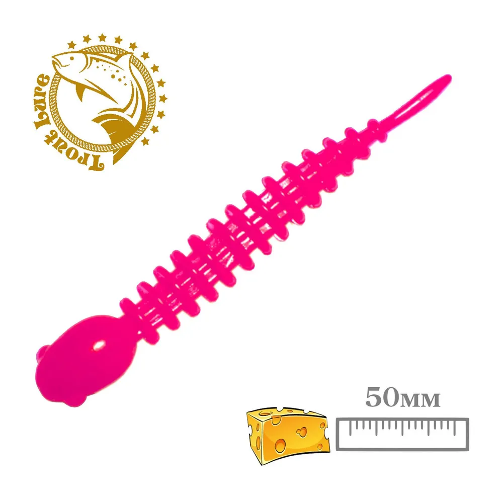 Мягкая приманка Sansan Trout Lure Golovastik 50 Сыр Col 3 / TLСG50C03 (12шт, Pink) — фото 2