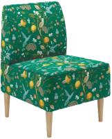 Кресло мягкое Mio Tesoro Одос Принт (лимон зеленый/микровелюр) - 
