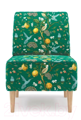 Кресло мягкое Mio Tesoro Одос Принт (лимон зеленый/микровелюр)