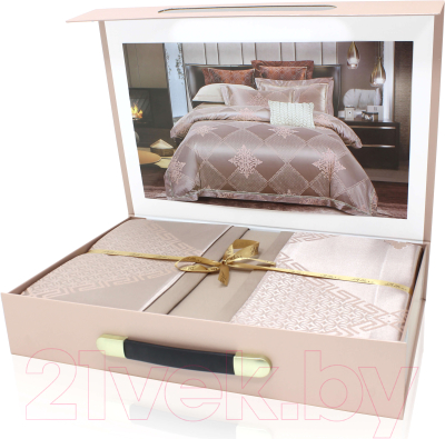 Комплект постельного белья Alleri Сатин Jacquard Premium семейный / СЖ-071