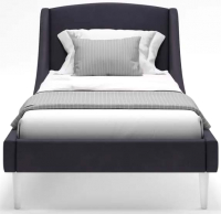 Односпальная кровать Monofix Лотти 90x200 (микровелюр/графит) - 