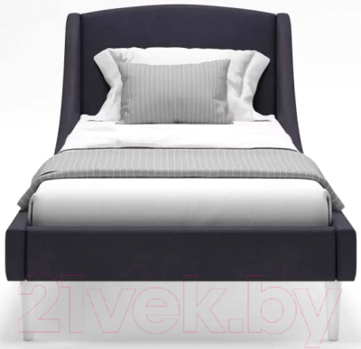 Односпальная кровать Monofix Лотти 90x200 (микровелюр/графит)