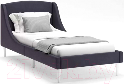 Односпальная кровать Monofix Лотти 90x200 (микровелюр/графит)