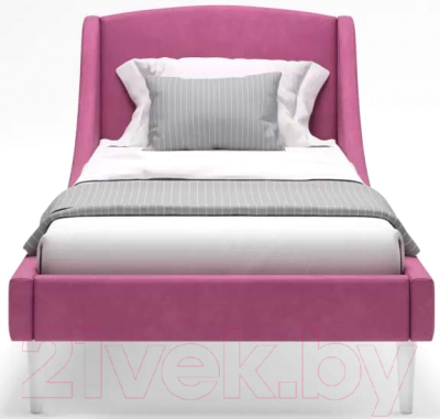 Односпальная кровать Monofix Лотти 90x200 (микровелюр/бордовый)