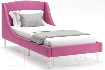 Односпальная кровать Monofix Лотти 90x200 (микровелюр/бордовый)
