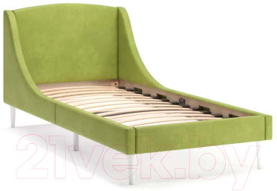 Односпальная кровать Monofix Лотти 90x200 (микровелюр/оливковый)