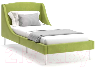 Односпальная кровать Monofix Лотти 90x200 (микровелюр/оливковый)