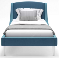 Односпальная кровать Monofix Лотти 90x200 (микровелюр/серый/голубой) - 