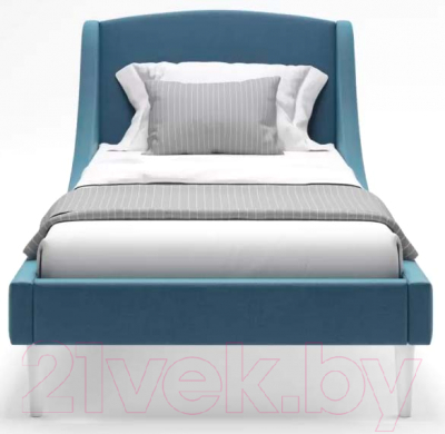 Односпальная кровать Monofix Лотти 90x200 (микровелюр/серый/голубой)