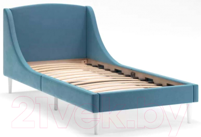 Односпальная кровать Monofix Лотти 90x200 (микровелюр/серый/голубой)