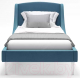 Односпальная кровать Monofix Лотти 90x200 (микровелюр/серый/голубой) - 