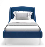 Односпальная кровать Monofix Лотти 90x200 (микровелюр/синий) - 
