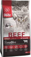 Сухой корм для кошек Blitz Pets Adult Cats Beef / 4413 (400г) - 