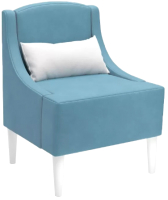 Кресло мягкое Mio Tesoro Лотти (велюр/серый/голубой №22) - 
