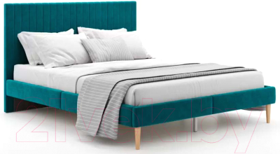 Двуспальная кровать Monofix Амма 160x200 (изумрудный №20)
