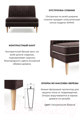 Диван Mio Tesoro Амма (коричневый №24)