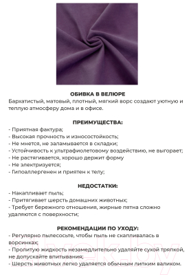 Диван Mio Tesoro Амма (фиолетовый №25)