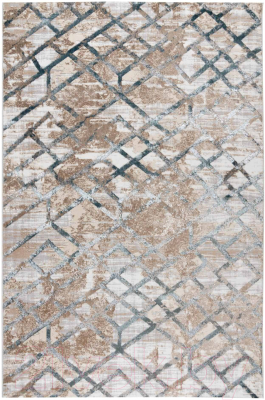 Ковер Radjab Carpet Белла Прямоугольник K551B / 8348RK (2.4x4, Cream Shirink/Blue Fdy)