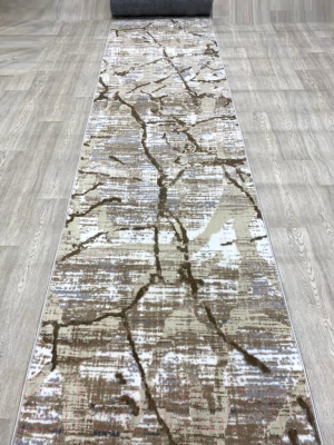 Ковровая дорожка Radjab Carpet Белла D059A / 8059RK (3x25, Cream Shirink/Vizon Fdy)