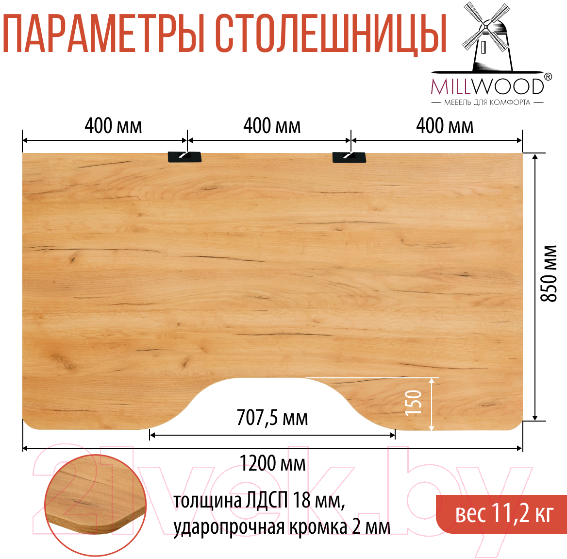 Геймерский стол Millwood Каир 1 с вырезом 120x85x75